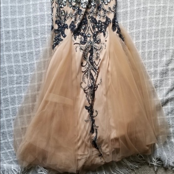Sherri Hill Gold and Black Embellished Gown - Picture 2 of 8